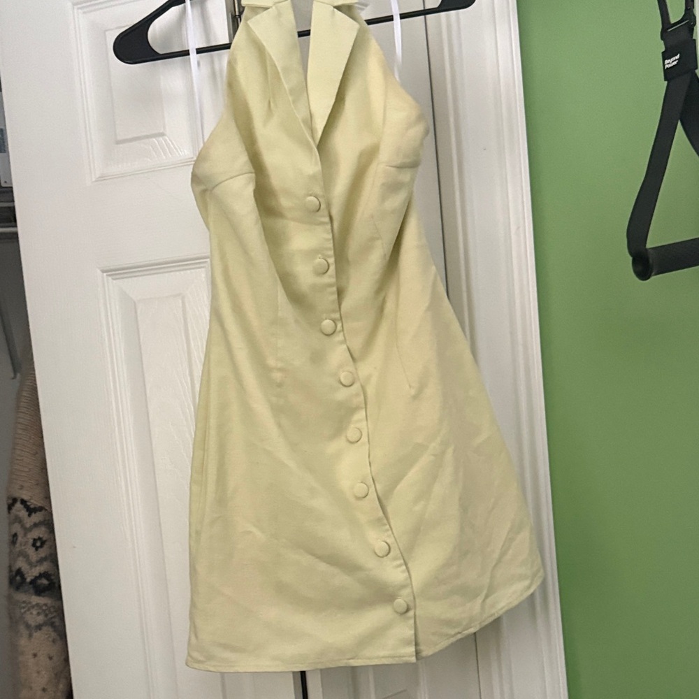 MORE TO COME Elegant yellow  Halter Dress